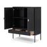 Cressida Bar Cabinet - Black Linen by Four Hands