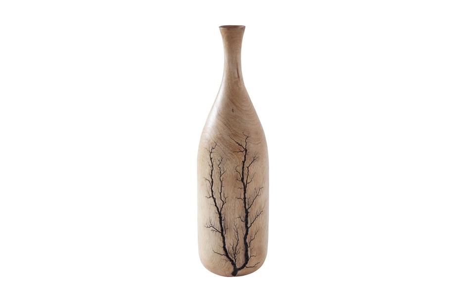 Lightning Bottle, Mango Wood, Curved Neck by PHILLIPS COLLECTION