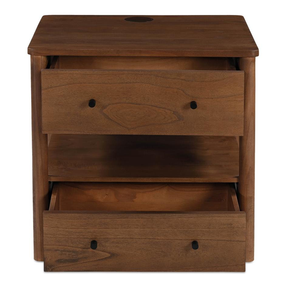 Lottie Charging Nightstand Brown by Moes Home