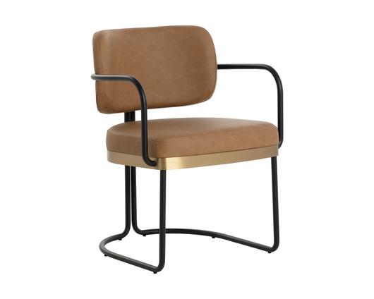 JALEN DINING ARMCHAIR - MILLIKEN COGNAC by Sunpan