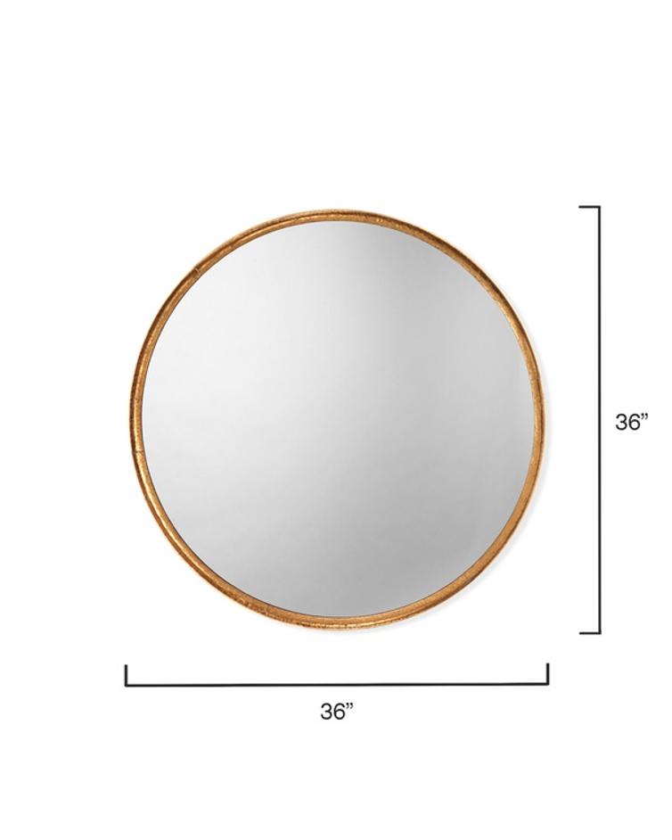 Refined Iron Round Wall Mirror, Gold by Jamie Young