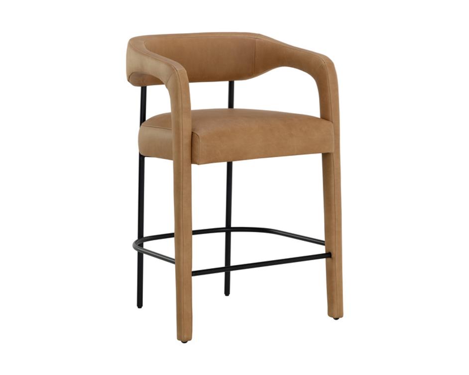 MAVIA COUNTER STOOL - LUDLOW SESAME LEATHER by Sunpan