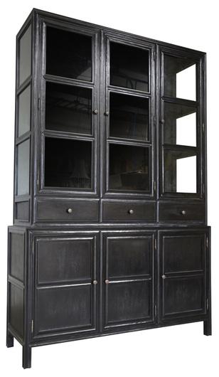 Colonial Hutch, Hand Rubbed Black by Noir Furniture