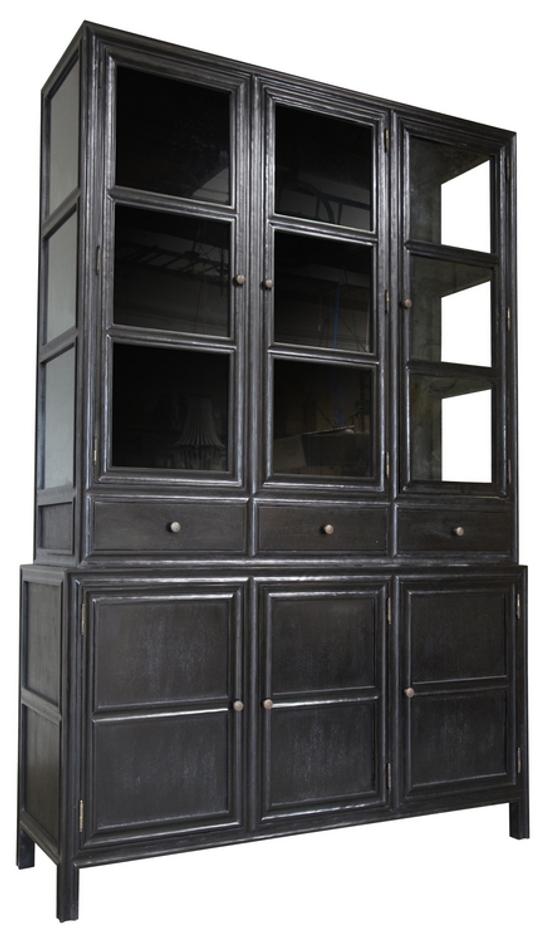 Colonial Hutch, Hand Rubbed Black by Noir Furniture