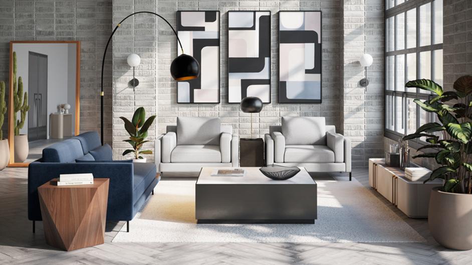 RADICAL INTERPRETATION (SET OF 3) - 28" X 66" - BLACK FLOATER FRAME by Sunpan