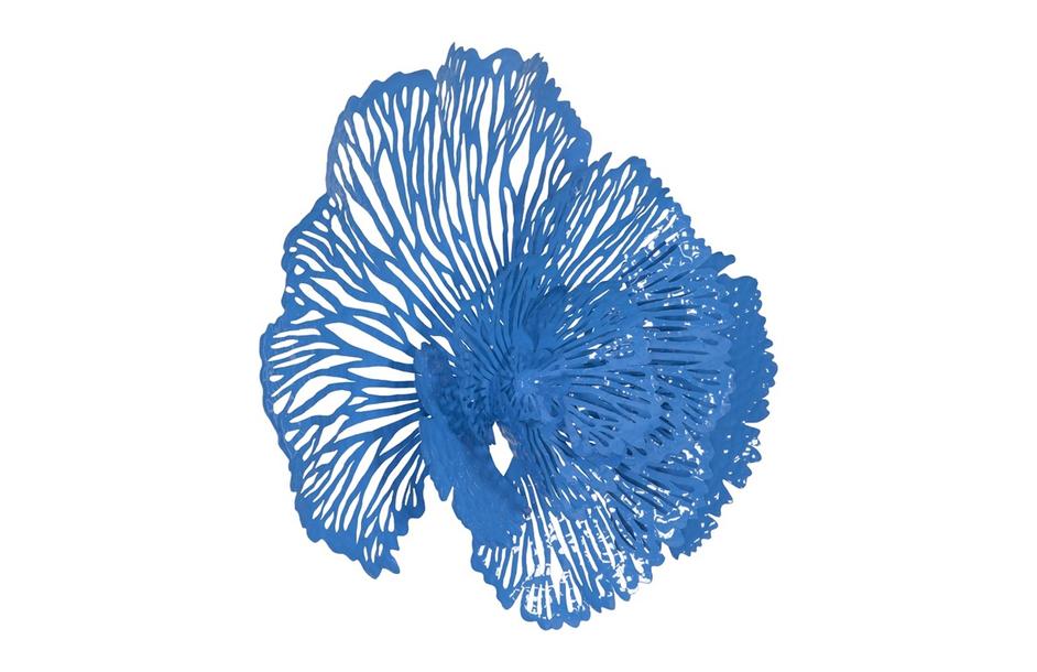Flower Wall Art, Medium, Blue, Metal by PHILLIPS COLLECTION