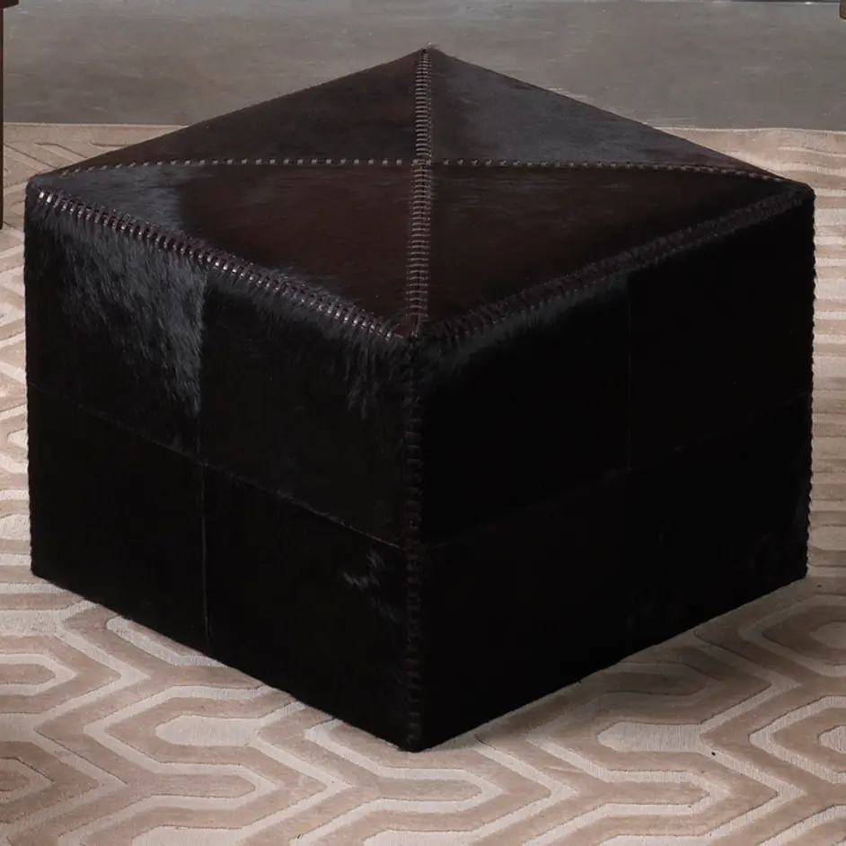 Espresso Hair on Hide Ottoman, Large by Jamie Young
