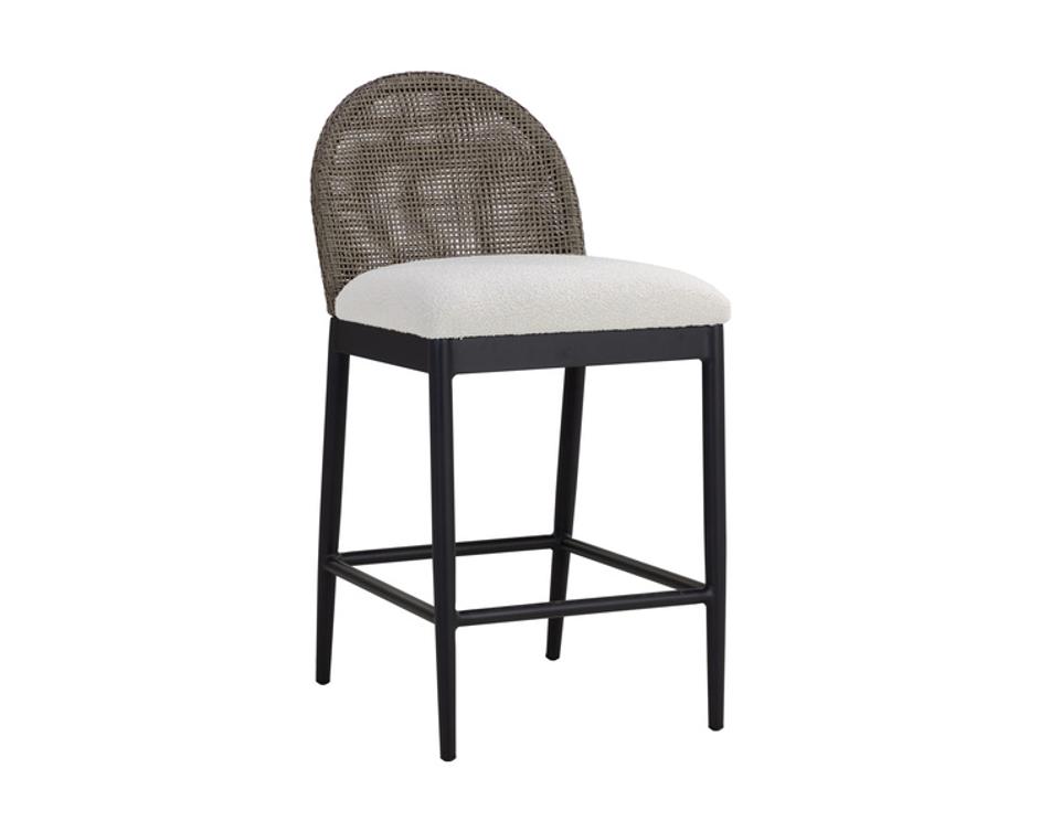 CALANDRI COUNTER STOOL - BLACK - LOUIS CREAM by Sunpan