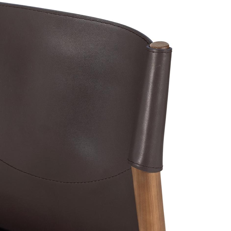 Lulu Armless Dining Chair In Espresso Leather by FOUR HANDS