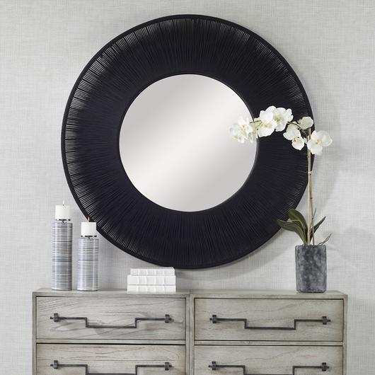 Sailor's Knot Black Round Mirror by Uttermost