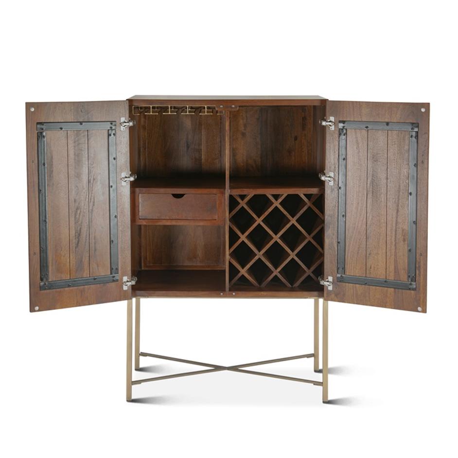 Cosmopolitan Bar Cabinet, Honey Brown by Home Trends & Design
