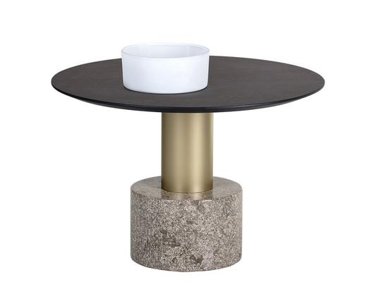Monaco Coffee Table - Gold - Light Grey Marble / Charcoal Grey by Sunpan