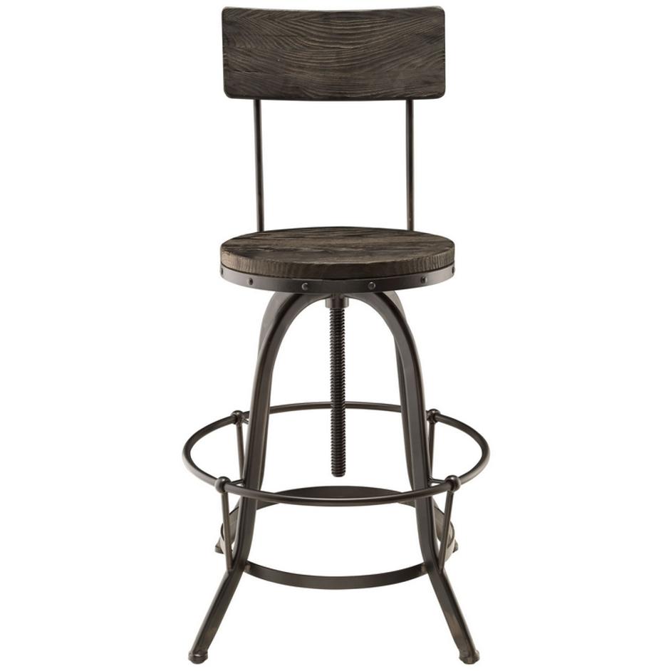 Quentin Wood Bar Stool In Black by Modway Furniture