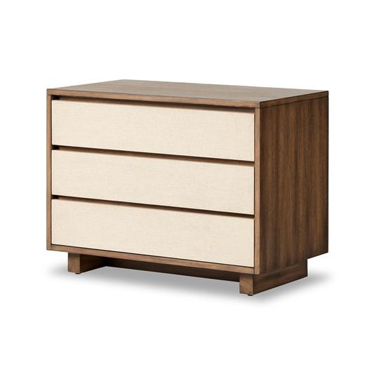 Grove Nightstand In Beige Painted Linen by FOUR HANDS