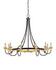 Hanlon Chandelier In Washed Black & Contemporary Gold Leaf by Currey & Company