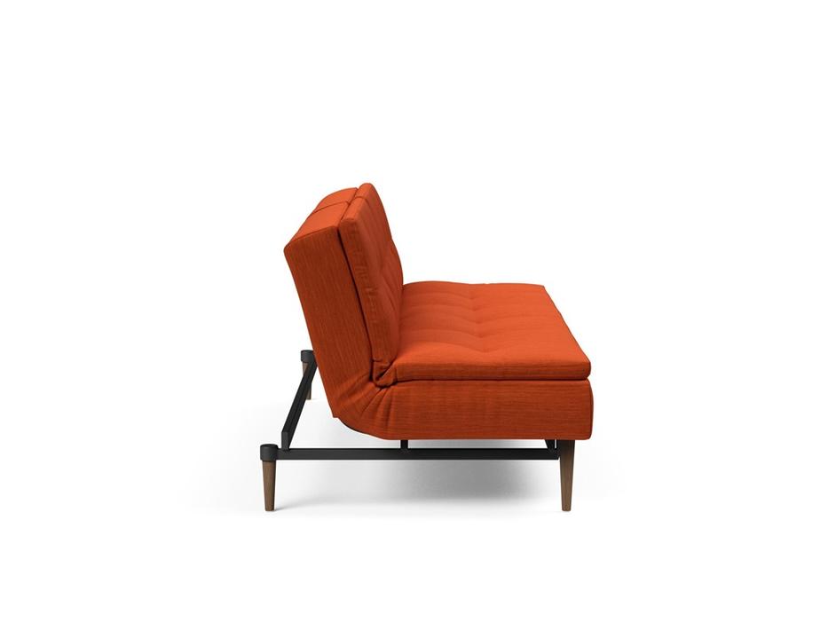 DUBLEXO SLEEPER SOFA in ELEGANCE PAPRIKA FABRIC WITH Dark Wood LEGS 506 by INNOVATION USA