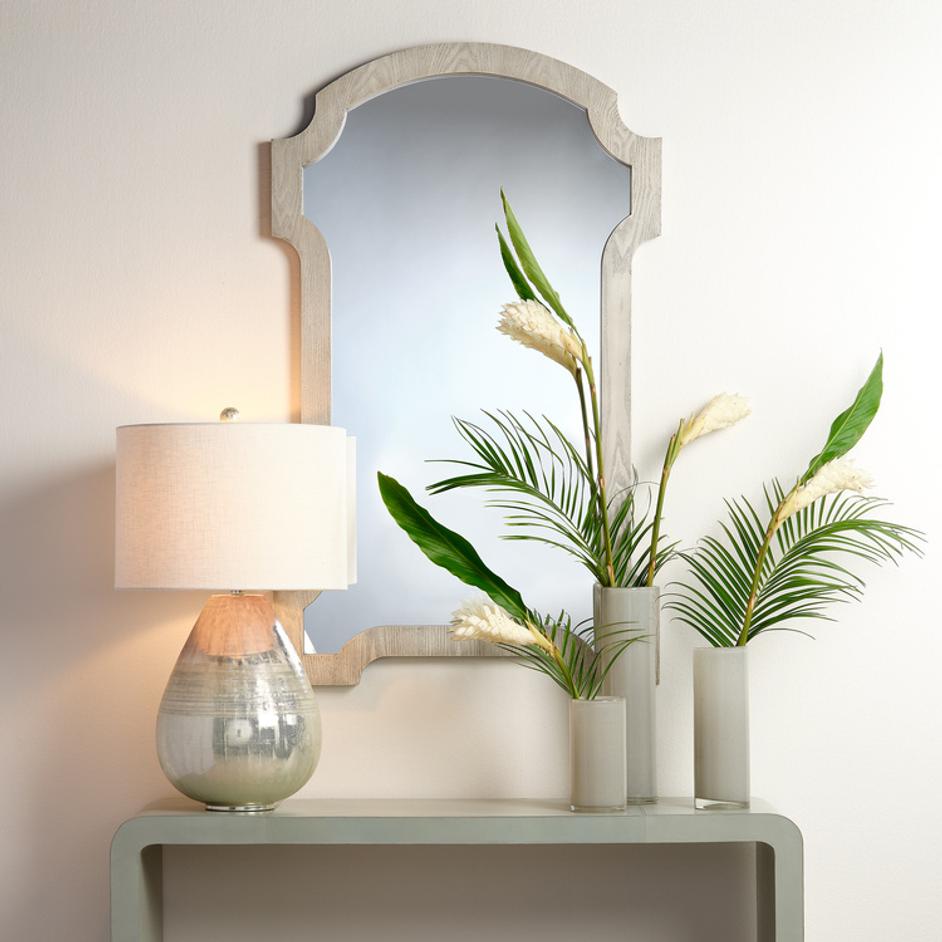 Damsle Glass Table Lamp with Linen Shade by Jamie Young