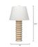 Abacus Mango Wood Table Lamp with Linen Shade by Jamie Young