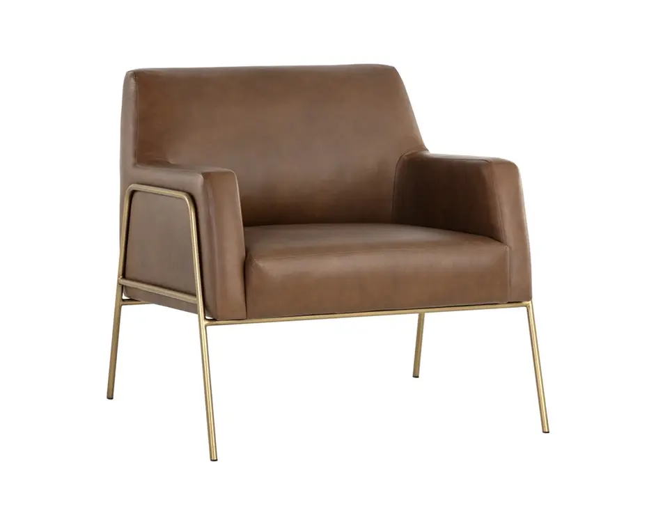 Cybil Lounge Chair - Vintage Caramel Leather by Sunpan