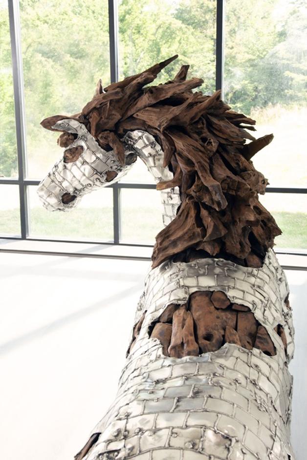 Mustang Horse Armored Sculpture, Standing by Phillips Collection