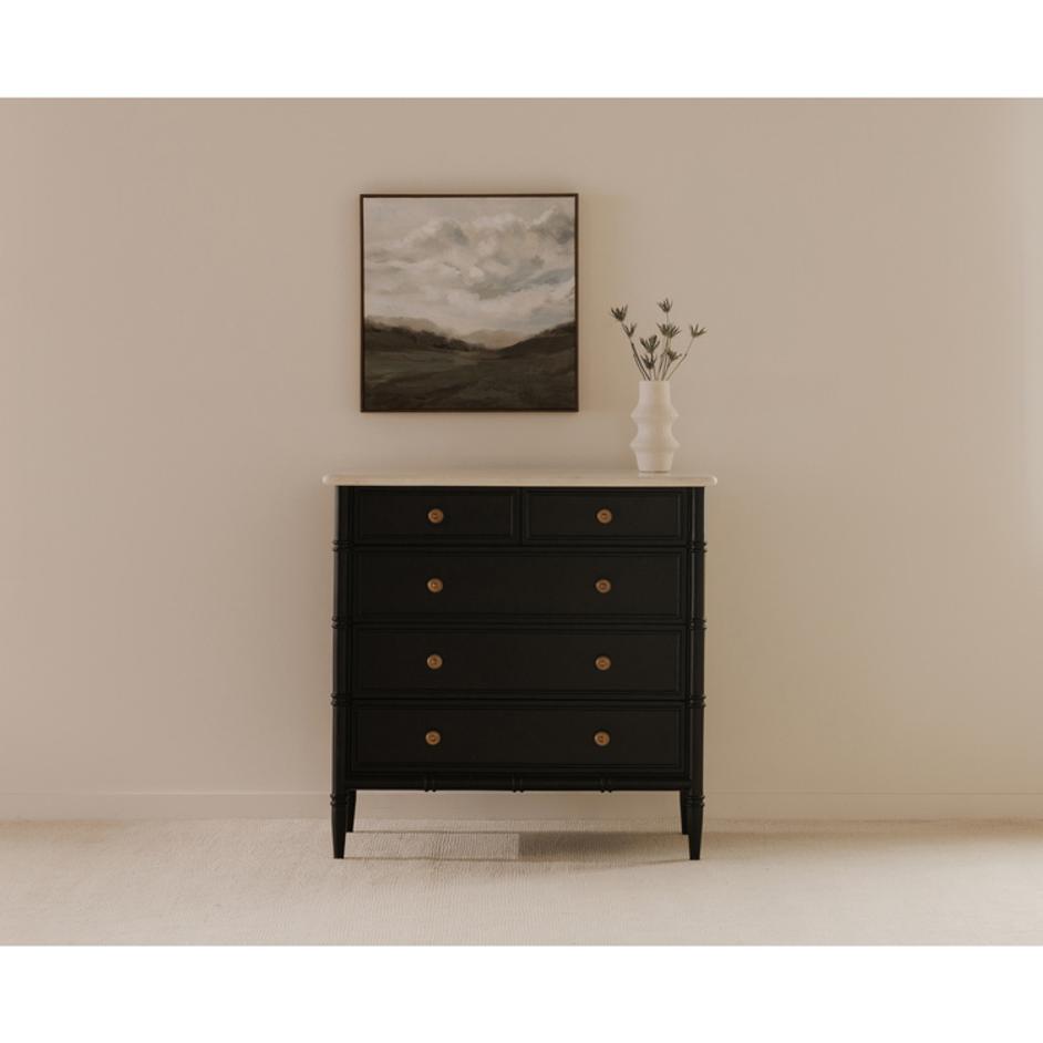 Eleanor 5 Drawer Chest Black by Moes Home