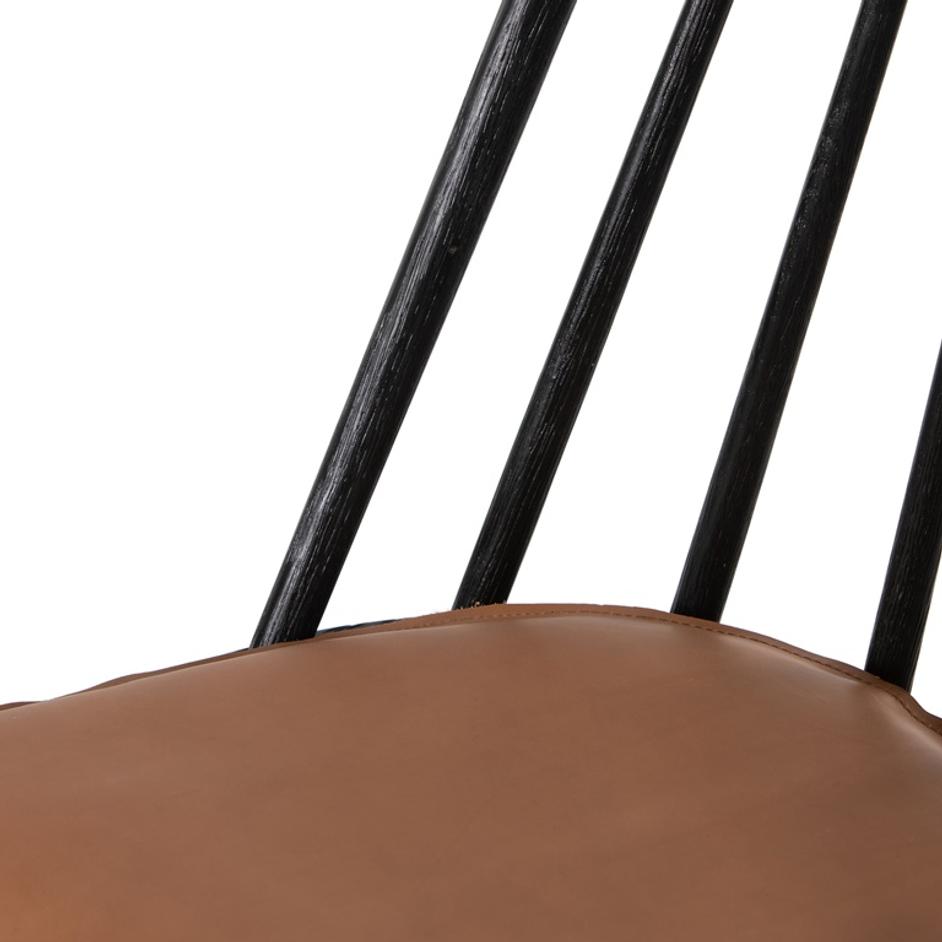 Lewis Windsor Stool W Cushion In Bl In Counter by FOUR HANDS