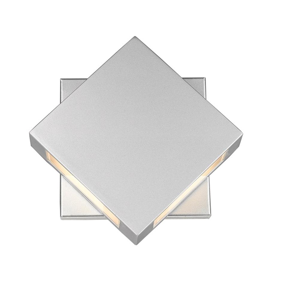 Quadrate 2 Light Outdoor Wall Sconce in Silver Finish by Z-Lite
