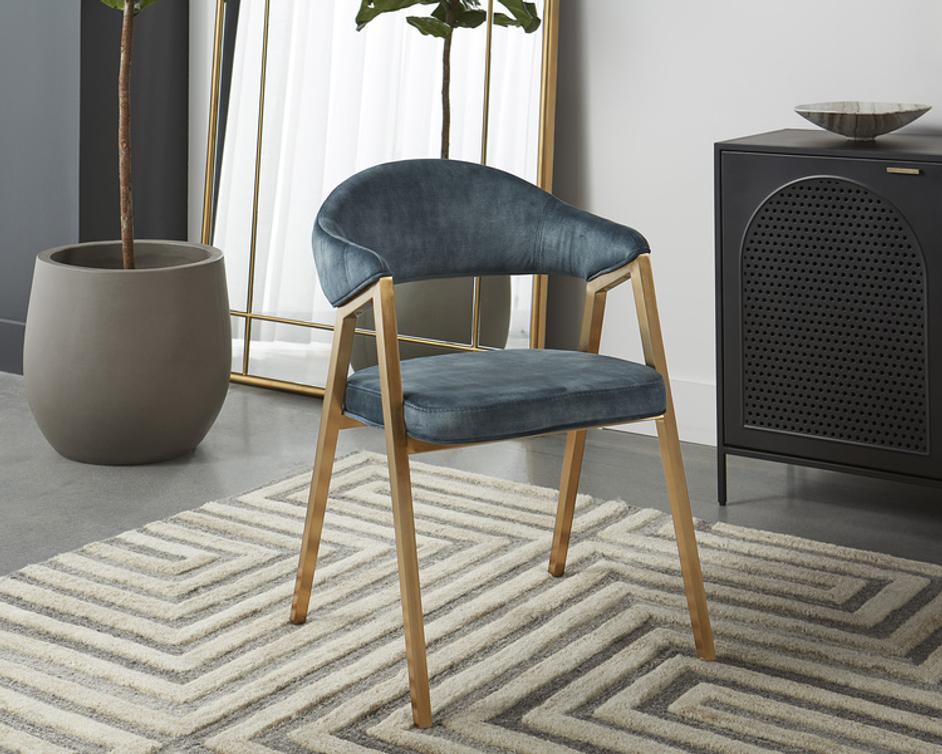 BURGOS DINING ARMCHAIR - NONO PETROL by Sunpan