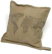 World Map Pillow by Go Home