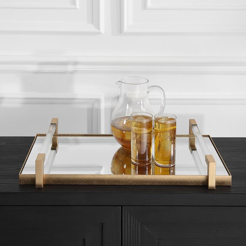 Deki Gold Mirrored Tray by Uttermost