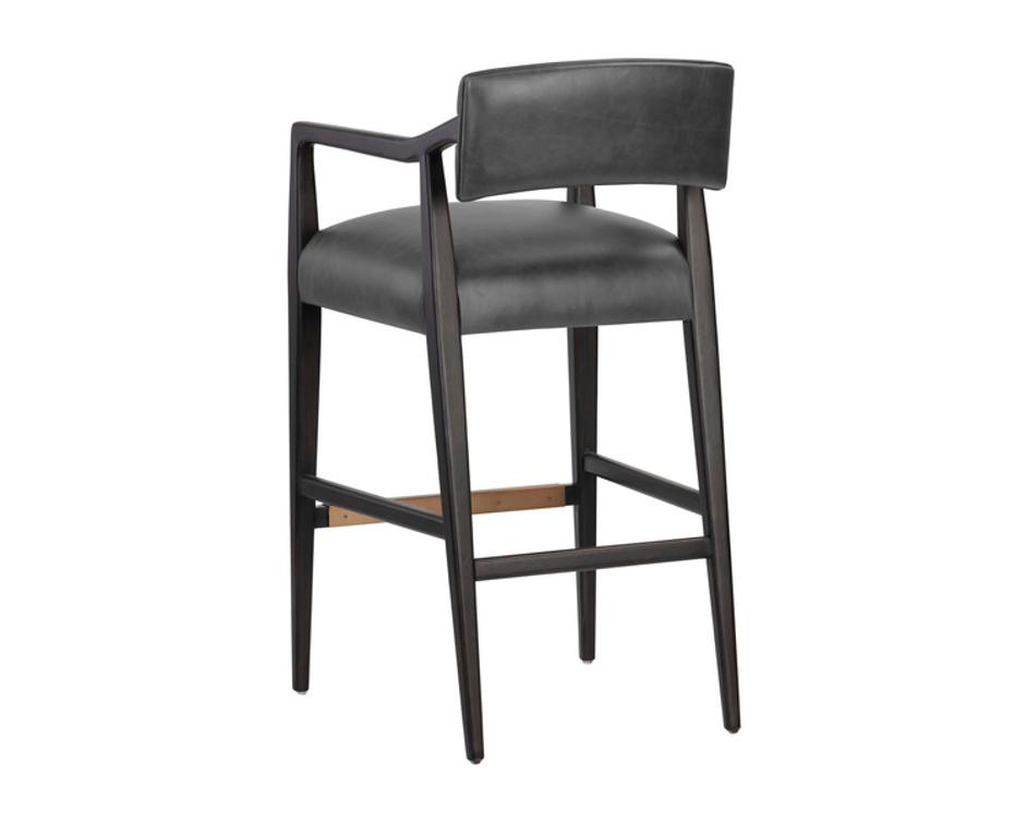 KEAGAN BARSTOOL - BRENTWOOD CHARCOAL LEATHER by Sunpan