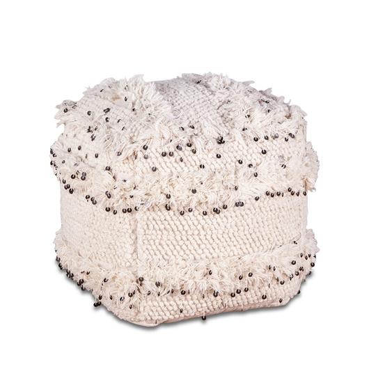 Marrakech Upholstered 18" Square Ottoman with Sequins by Home Trends & Design