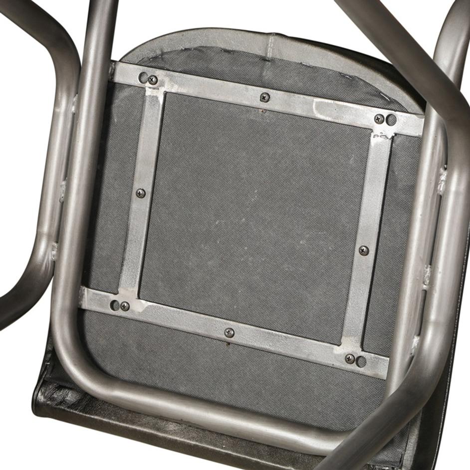 Bill 17" Ebony Leather and Iron Dining Chair by Home Trends & Design