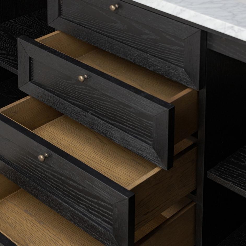 Millie Double Vanity - Satin Drifted Black Veneer by Four Hands