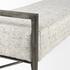 Charlotte  55.0L Gray Herringbone Fabric Seat w/ Antique Nickel Metal Frame Bench by Mercana