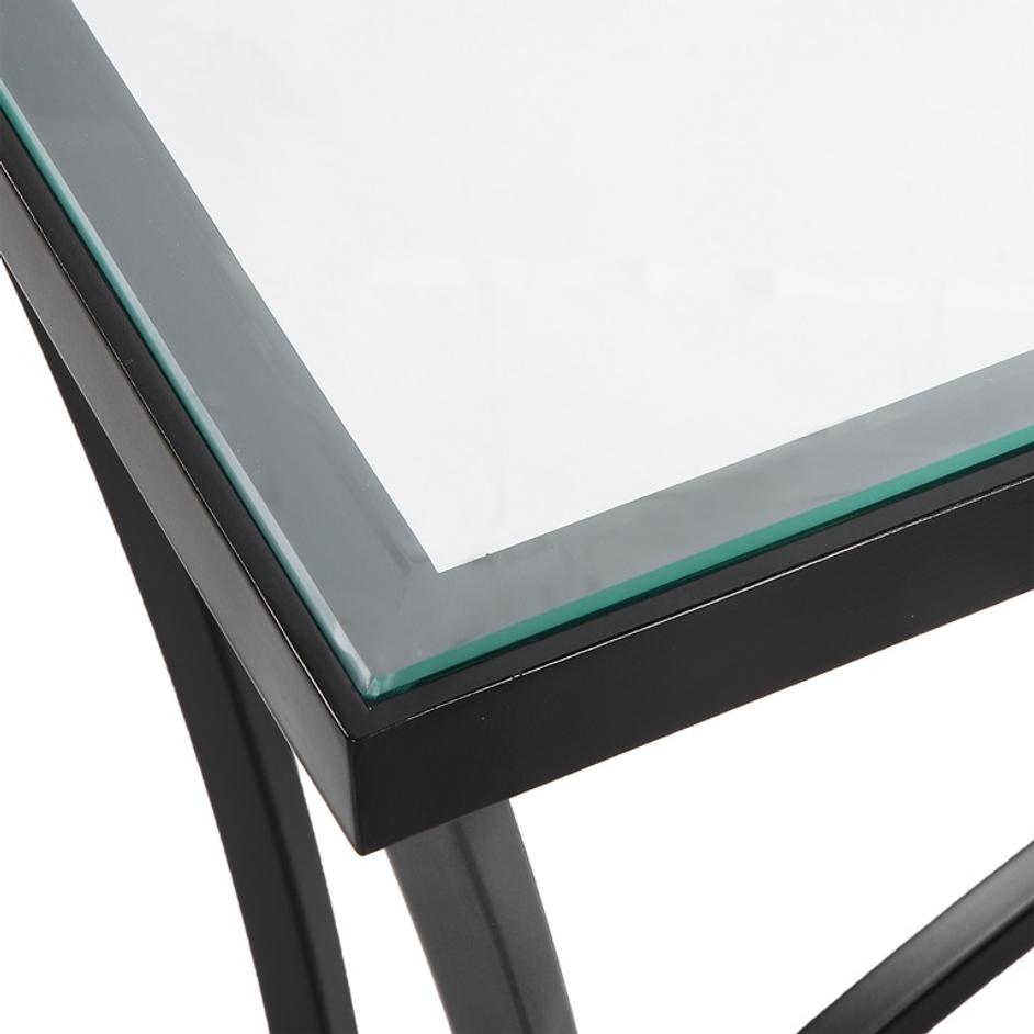 Alayna Black Metal & Glass Console Table by Uttermost