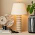 Abacus Mango Wood Table Lamp with Linen Shade by Jamie Young