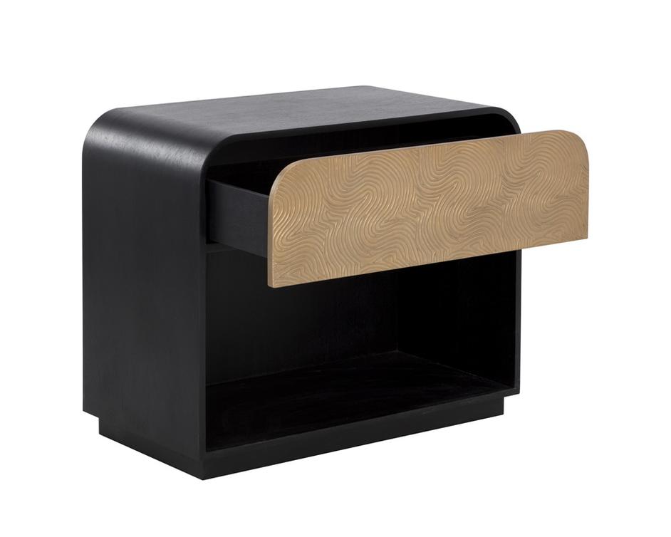 ALGARVE NIGHTSTAND - BLACK / CHAMPAGNE GOLD by Sunpan