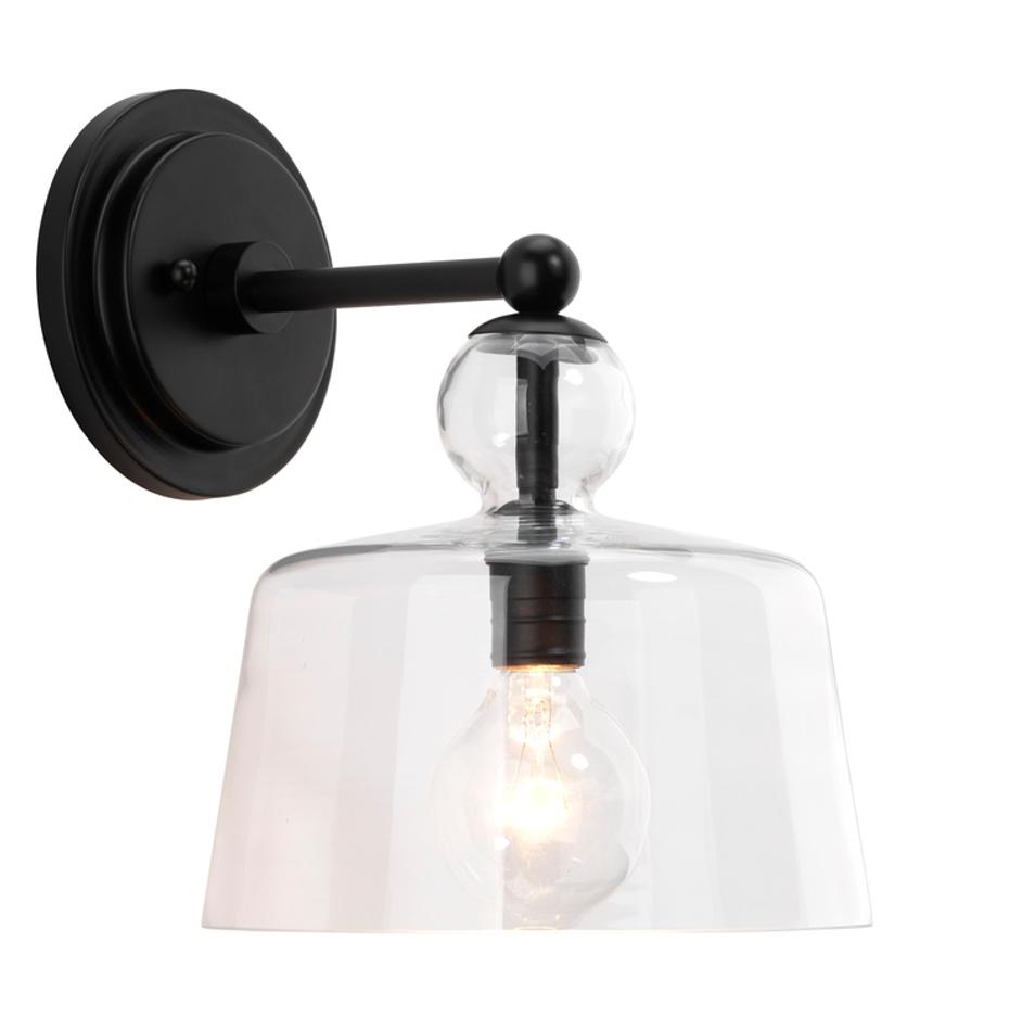 Hudson Glass Wall Sconce, Black by Jamie Young