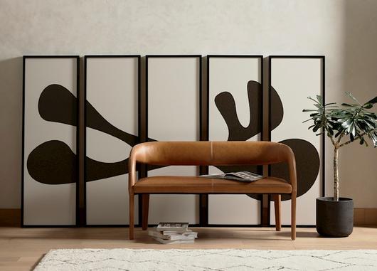 HAWKINS DINING BENCH IN SONOMA BUTTERSCOTCH LEATHER by FOUR HANDS