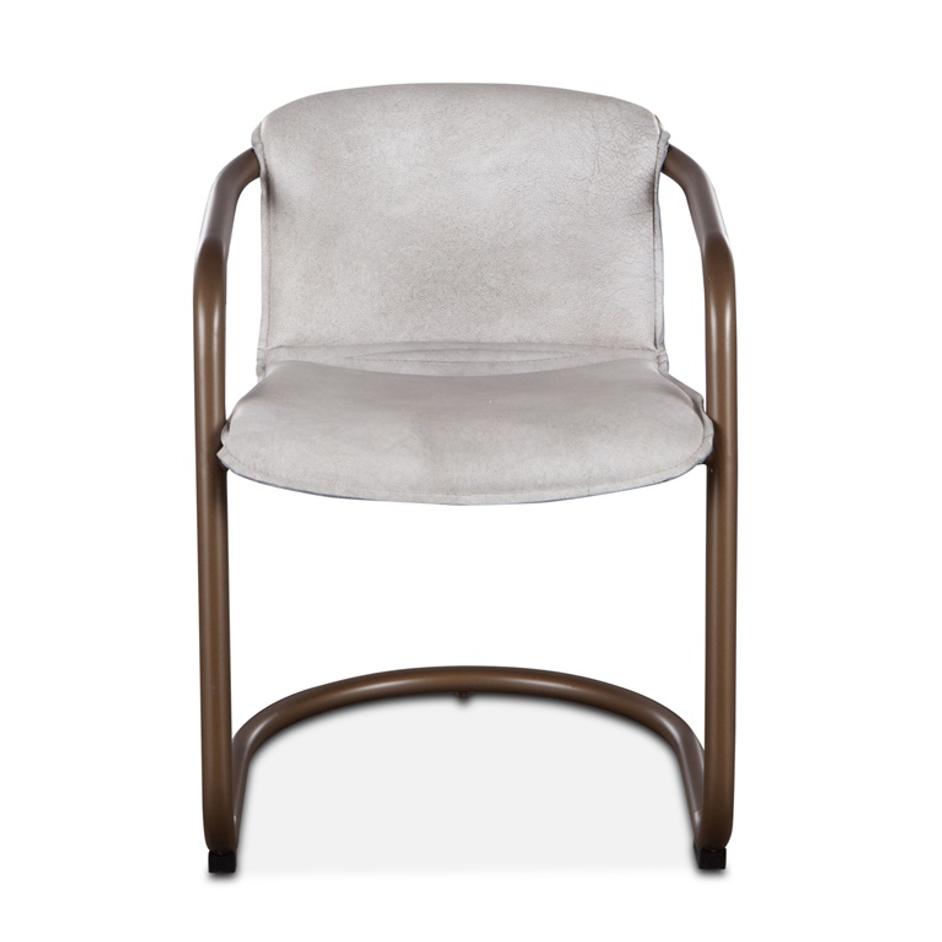 Portofino Leather Dining Chair Vintage White by Home Trends & Design