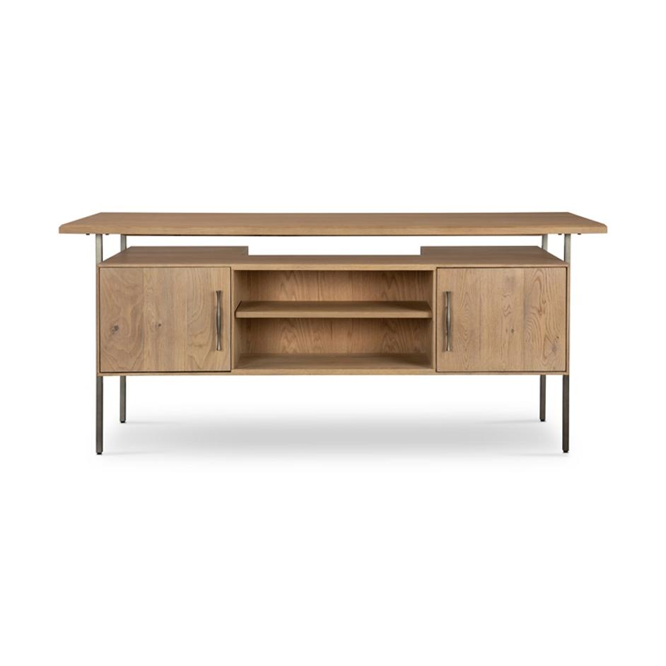 Lauren Desk In Natural Oak Solid by FOUR HANDS