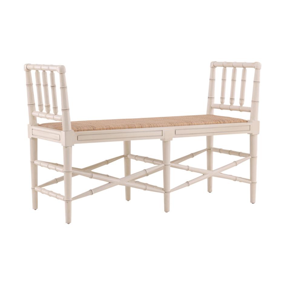 Cream Palm Bench by Furniture Classics