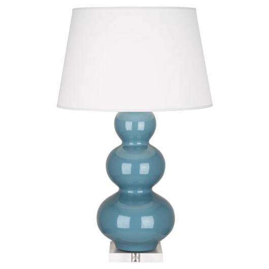 Steel Blue Triple Gourd Table Lamp by Robert Abbey