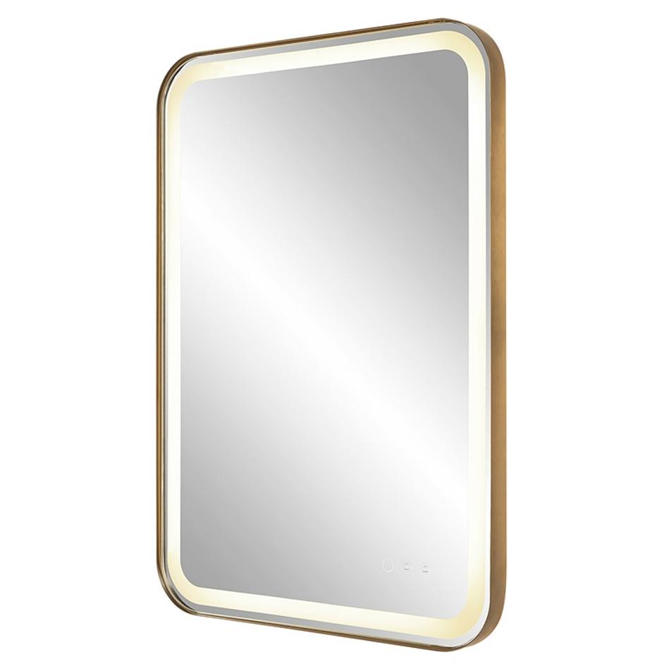 Crofton Lighted Brass Vanity Mirror by Uttermost