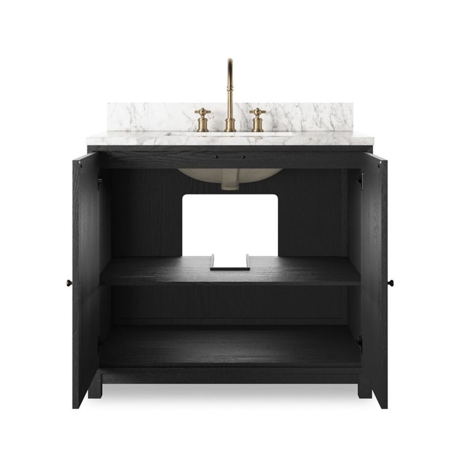 Millie Single Vanity - Satin Drifted Black Veneer by Four Hands
