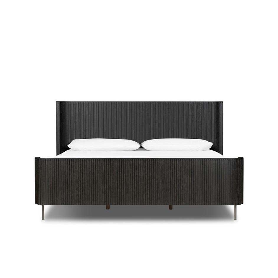 Fletcher King Bed - Distressed Black Oak by Four Hands