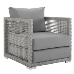Harman Rattan Outdoor Patio Armchair In Gray Gray by Modway Furniture