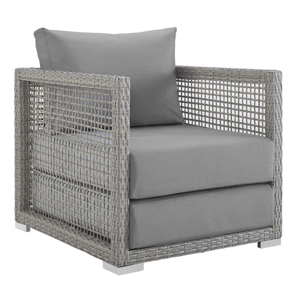 Harman Rattan Outdoor Patio Armchair In Gray Gray by Modway Furniture