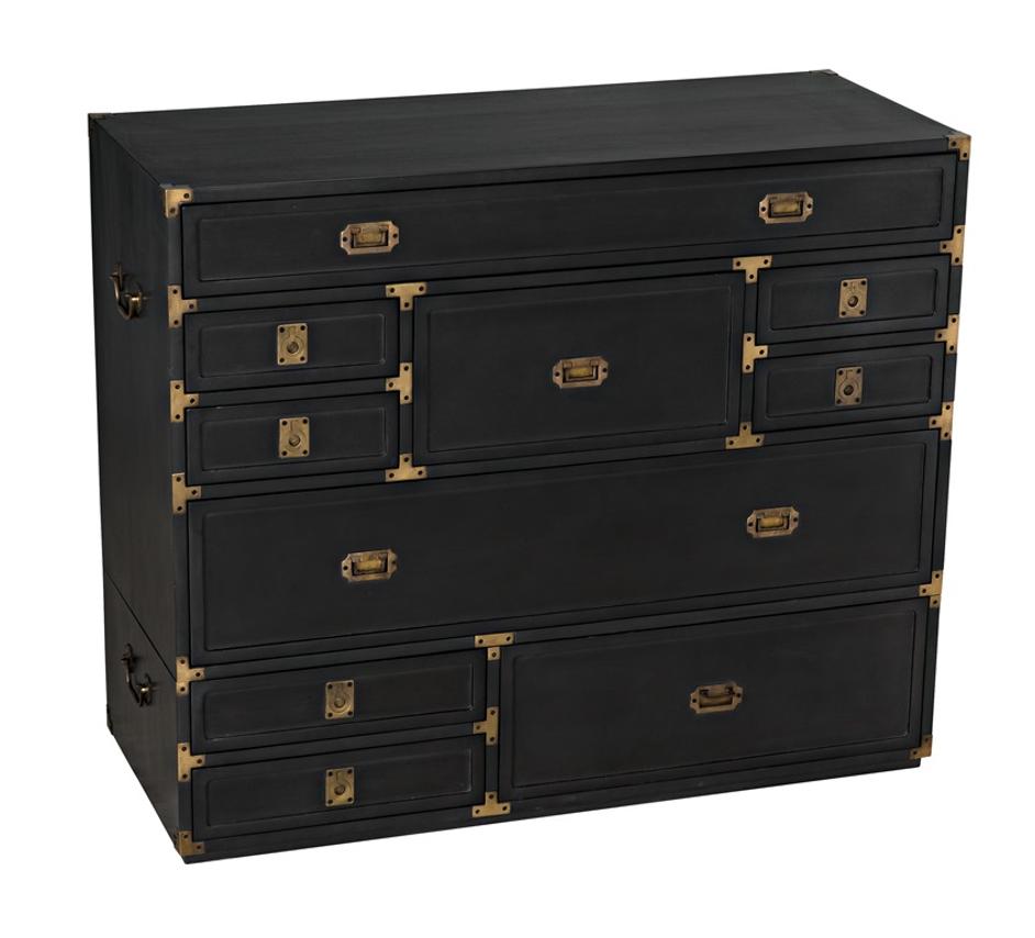 Charles Chest in Pale Mahogany with Brass Handles by Noir Furniture
